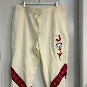 NWOT Disney Cream Holiday Jogger